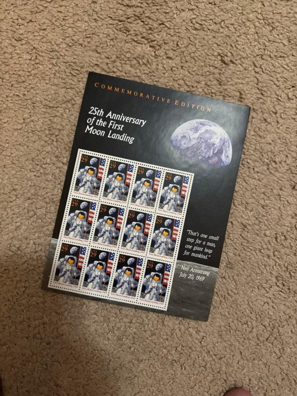 12 first moon landing stamps